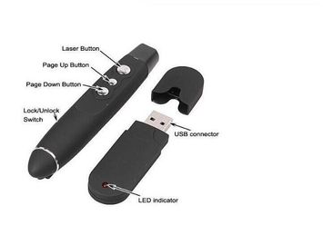 Presentación de puntero láser de control remoto de RF inalámbrico USB proveedor