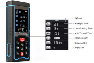 Nuevo lanzamiento 120m 1.9 &quot;LCD Digital de auto-calibración láser medidor de distancia con función de medición de cámara proveedor